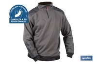 SUDADERA CUELLO CREMALLERA 280gms/m GRIS-NEGRO T-L