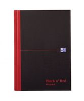 Black n Red A5 Casebound Hard Cover Notebook Recycled Ruled 192 Pages Matt Black (Pack 5)