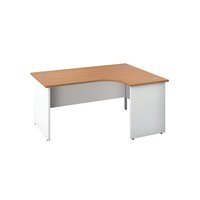Jemini Right Hand Radial Panel End Desk 1600x1200mm Nova Oak/White KF805441