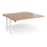 Adapt boardroom table add on unit 1600mm x 1600mm - white frame and beech top