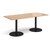 Monza rectangular dining table with flat round black bases 1800mm x 800mm - beec