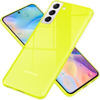 NALIA Clear Neon Cover compatible with Samsung Galaxy S21 FE Case, Transparent Colorful Bright Anti-Yellow Translucent Silicone Phonecase, Slim Shockproof Rugged Bumper Sturdy F...