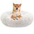 BLUZELLE Dog Bed for Medium Size Dogs, 32" Donut Dog Bed Washable, Round Dog Pillow Fluffy Plush, Calming Pet Bed Removable Mattress Soft Pad Comfort No-Skid Bottom Cream