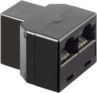 ISDN-T-Adapter, Schwarz - RJ45-Buchse (8P8C) > 2x RJ45-Buchse (8P8C)