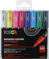 Marker UNI POSCA PC1MC, 0,7, sortiert, 8er Set