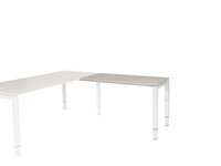 Stretto Verstelbare Aanbouwtafel, 120 x 60 cm, Licht Eiken, Wit