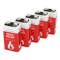 5 ANSMANN Lithium longlife Rauchmelder 9V Block Batterien - Premium Qualität