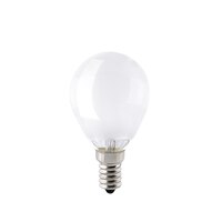 LED Filamentlampe KUGEL, 230V, Ø 4.5cm / L 8cm, E14, 4.5W 2700K 470lm 300°, dimmbar, Matt