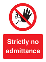 SPARTEX 13203P STRICTLY NO ADMITTANCE (600X400MM) 1: RIGID PLASTIC