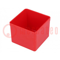 Box; polystyrene; red; 54x54x45mm; EuroPlus Insert 45
