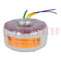 Transformer: toroidal; 300VA; 230VAC; 48V; 6.25A; Leads: cables