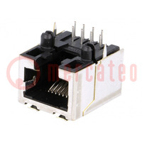 Contact; RJ45; PIN: 8; Indeling: 8p8c; op PCB; THT