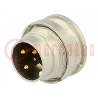 Connettore: M16; presa; maschio; saldatura; PIN: 3; 5A; 250V; IP40