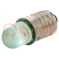 Lampe LED; vert; E10; 230VAC; 400÷500mcd