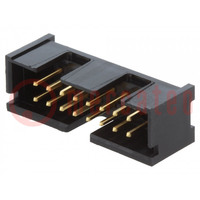 Socket; IDC; male; PIN: 16; straight; THT; gold-plated; 2.54mm; black