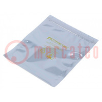 Protection bag; ESD; L: 305mm; W: 254mm; Thk: 76um; 100pcs; <100GΩ