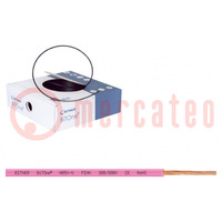 Vezeték; BiTOne,H05V-K; sodrat; Cu; 0,5mm2; PVC; rózsaszín; 100m