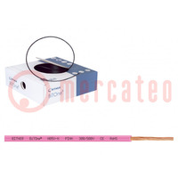 Wire; BiTOne,H05V-K; stranded; Cu; 0.5mm2; PVC; pink; 300V,500V