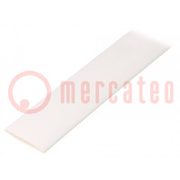 Heat shrink sleeve; glueless; 2: 1; 19mm; L: 1m; white; polyolefine
