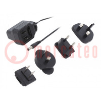 Power supply: switched-mode; mains,plug; 6VDC; 0.83A; 5W; 76%