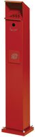 Abfall-Ascher-Kombination - Rot, 115 x 18 x 15 cm, Stahlblech, Für außen, 5 l