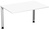 SoftForm-Verkettungs-Schreibtisch, Weiß, Gestell in alusilber. HxBxT 680 - 820 x 1200 x 800 mm | GF1437-02