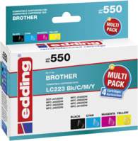 EDD-550 Brother LC223BK/C/M/Y Multipack 4 - BK/C/M/Y - 1x 13,5 ml + 3x 9 ml