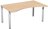 Schreibtisch Ergonomieform feste Höhe, 1600x1000x720, Buche/Silber