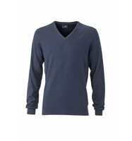 James & Nicholson Men's Pullover mit Seide/Kaschmir-Anteil Gr. 3XL navy-melange