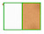 Tablica DUO MEMOBE korkowo-sucho�cieralna magnetyczna bia�a, rama drewniana lakierowana zielona, 60x40 cm