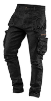 NEO TOOLS PANTALON DE TRAVAIL EN DENIM POUR HOMME - NOIR - TAILLE XS À 3XL - PANTALON DE TRAVAIL RÉSISTANT ET UNIVERSEL AVEC 2 %