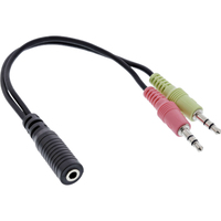 InLine 99312I audio kabel 0,15 m 2 x 3.5mm 3.5mm Zwart