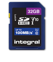 Integral 32GB HIGH SPEED SDHC/XC V10 100MB CLASS 10 UHS-I U1 memoria flash SD