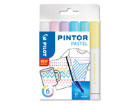 Pilot Pintor Pastel markeerstift 6 stuk(s) Fijne punt Blauw, Groen, Roze, Violet, Wit, Geel