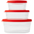 Rotho 1045602203WS Lebensmittelaufbewahrungsbehälter Rund Kanister 2,6 l Rot, Transparent 3 Stück(e)