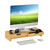 Relaxdays Monitorständer für 2 Monitore, ausziehbar, verstellbar, HBT: 11x107x22 cm, Schreibtisch Monitorerhöhung, natur