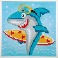Diamond Painting Kit: Surfing Shark