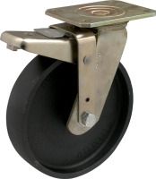Produkt Bild von Stahl Lenkrolle mit Bremse mit Rad aus Grauguß ,Traglast 600 Kg