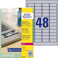 AVERY ZWECKFORM Etiketten Typenschild silber L60098 8 Blatt 45,7x21,2mm