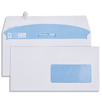 GPV Boîte de 500 enveloppes imprimables vélin Blanc 80g DL 110x220mm auto-adhésives avec fenêtre 45x100mm