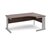 Vivo right hand ergonomic desk 1800mm - silver frame and walnut top