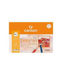 CANSON Paquete 10 hojas papel de dibujo blanco A4+ con recuadro 24x32 cm.