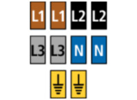 Polyamid Kabelmarkierer, Aufdruck "L1, L2, L3, N, Symbol: Erde", (L x B x H) 3 x