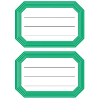 Etiquettes pour livres et cahiers 82x55mm bord vert ray 6 f.