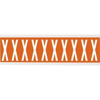 Identical numbers and letters on one card for indoor use 22.00 mm x 57.00 mm CNL2O X, Orange, White, Rectangle, Removable, Vinyl, Matte,Self Adhesive Labels