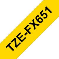 Tape Black on Yellow 24mm, TZEFX651, TZ, Yellow, Thermal ,