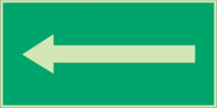 Fluchtweg-Schild - Richtungspfeil, gerade, Grün, 15 x 30 cm, Aluminium, B-7590