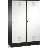 EVOLO cloakroom locker, door for 2 compartments, with plinth