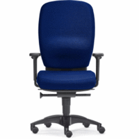 Büro-Drehstuhl Lady Comfort mit Armlehnen Polyamid-Fußkreuz dunkelblau