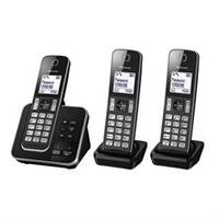KX-TGD323E - Cordless phone - answering system with caller ID/call waiting - DECT\\GAP - 3-way call capability - black, silver + 2 additional handsets